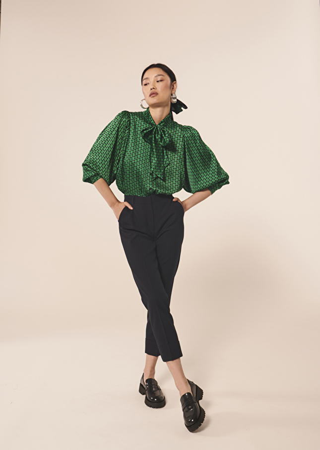 Chemise Candyvert émeraude imprimée monogramme