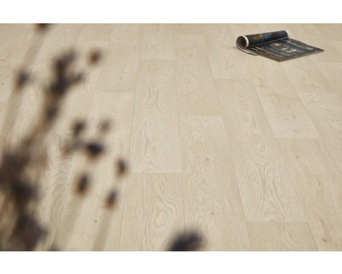 Charlotte PVC vloer, houtlook, wit, 200 cm breed (per meter verkocht)
