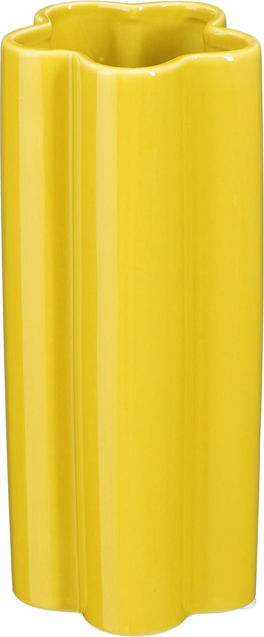 Mica Decorations vaas Lindon geel D 10 H 22 cm