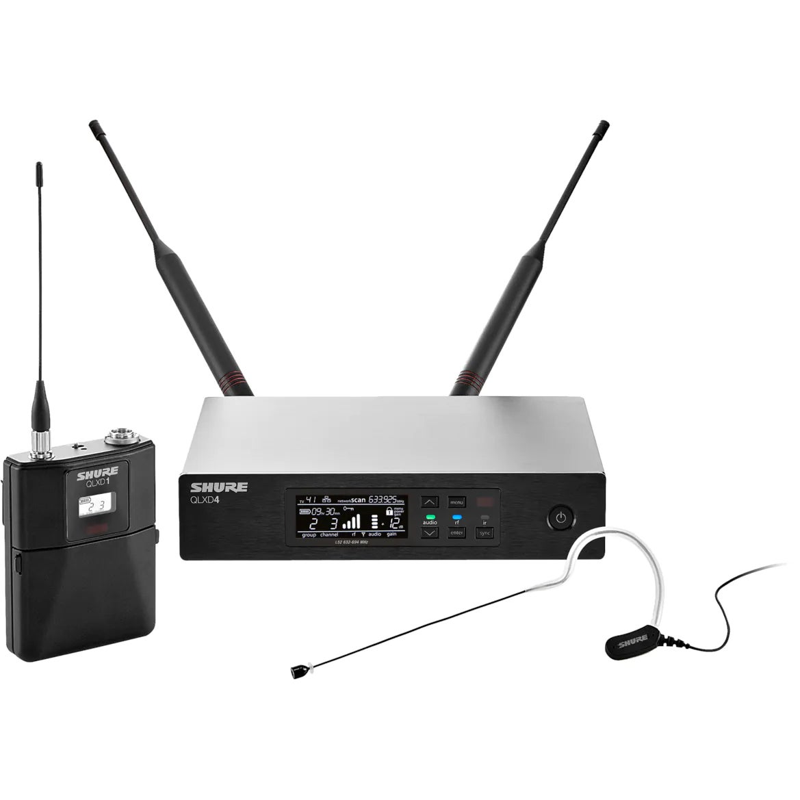 Shure QLXD14E/153B-S50 draadloos earset systeem (823-832 MHz & 863-865 MHz)