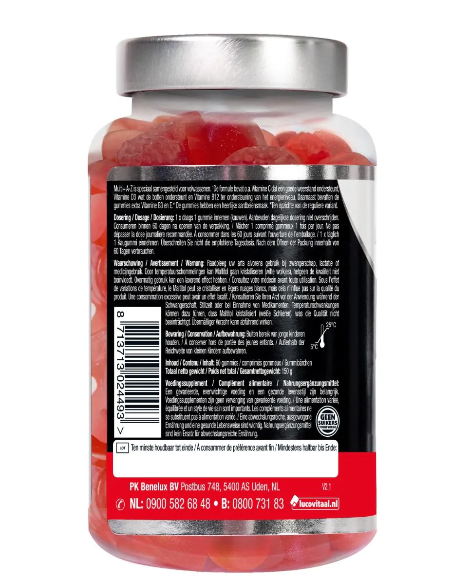 Multi+ A-Z Gummies Suikervrij
