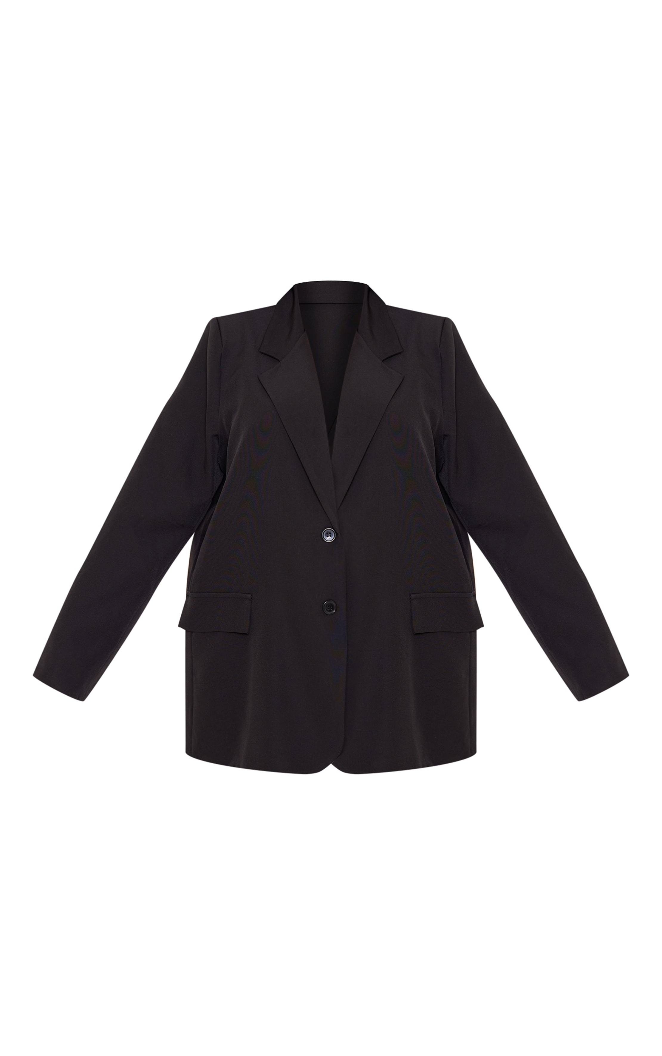 Noir Blazer Structuré Oversize Grande Taille