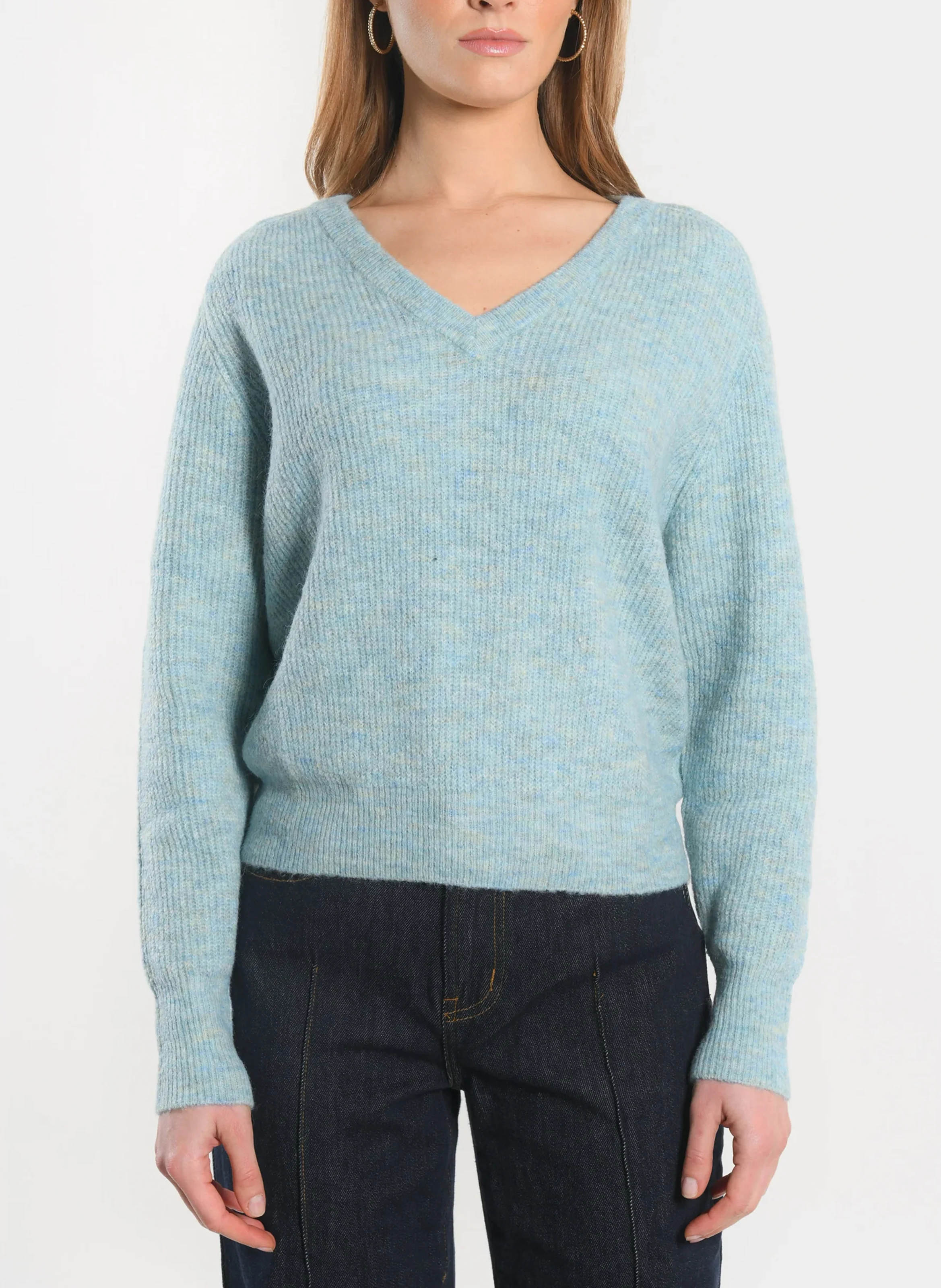 DANNA - Gilet droit col rond| Bleu