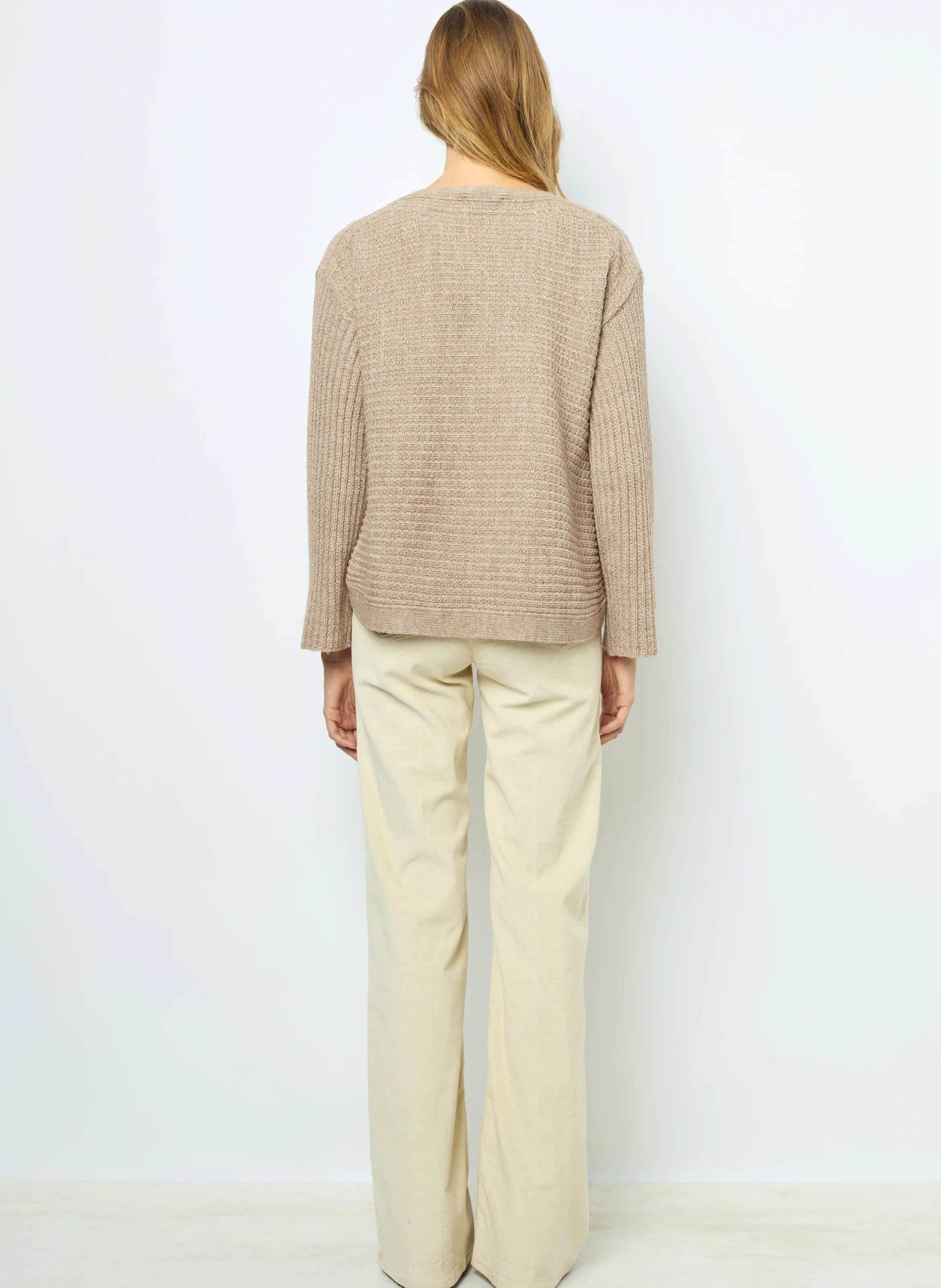 JOLINE - Pull col bateau droit en maille | Beige