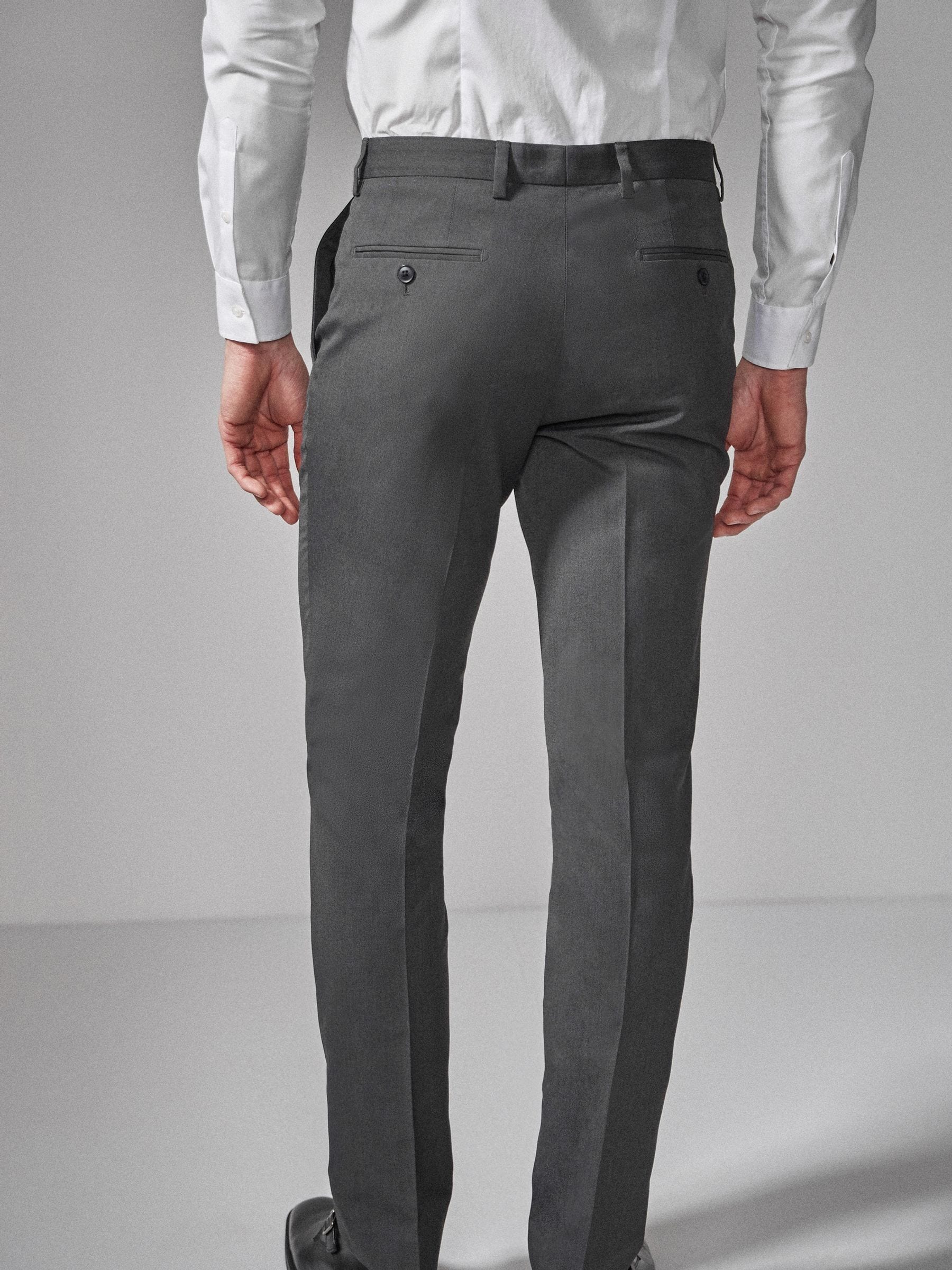 Antraciet - Tailored fit - Kostuumbroeken