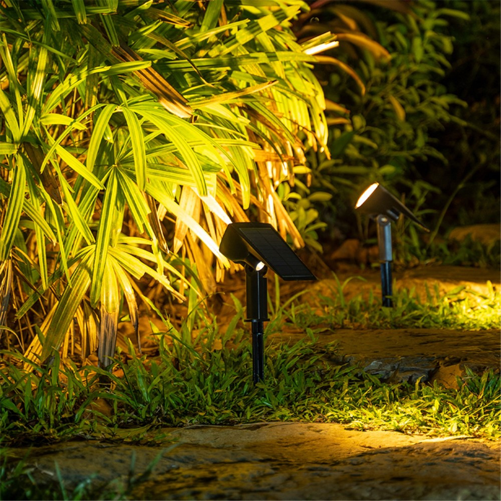 (900Lumen) LED Solar Lampe Outdoor Gartenleuchte mit Dämmerungssensor   Erdspiess (IP65) - Kaltweiss