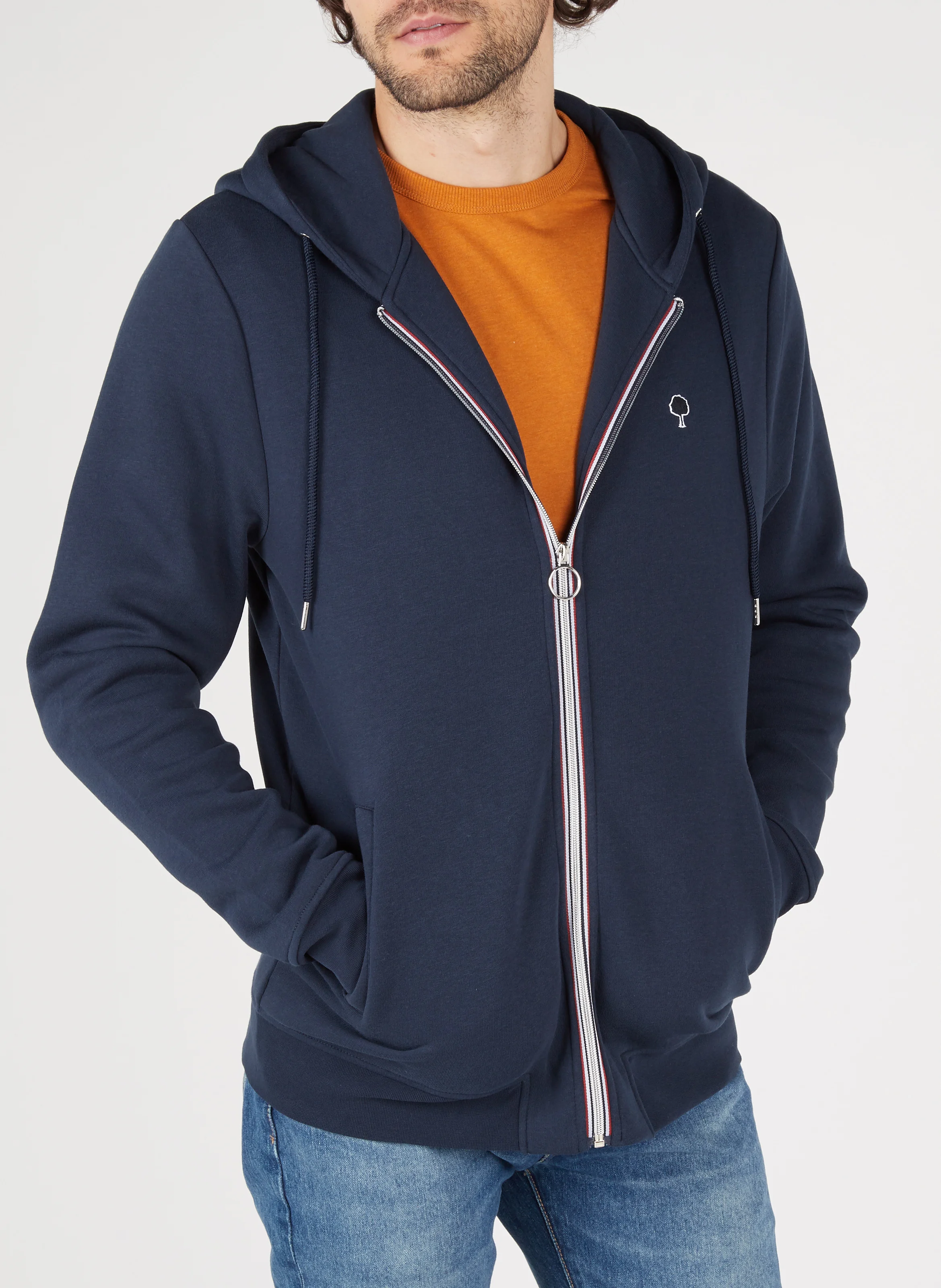 MESNIL - Sweat à capuche regular-fit en molleton | Bleu