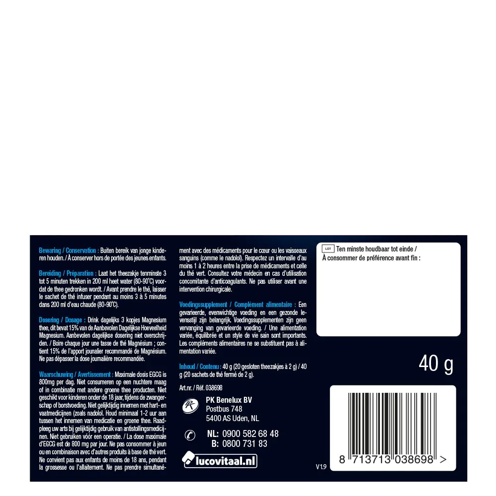 Magnesium thee 20 zakjes