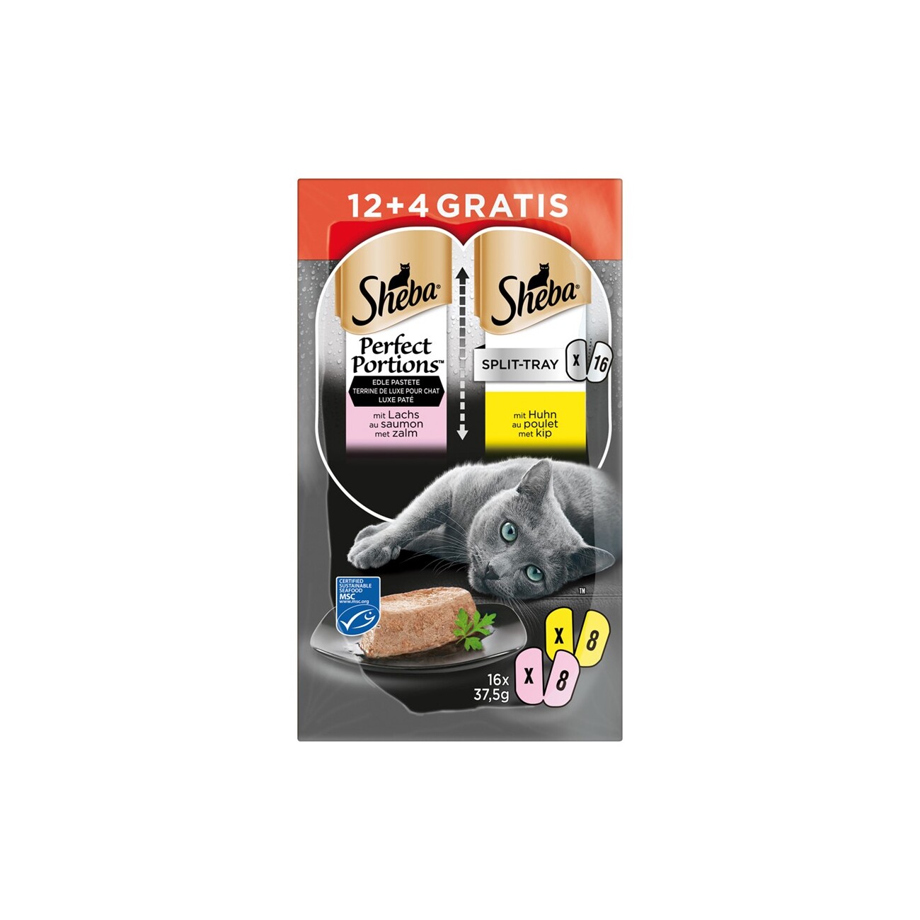 Sheba Perfect Portions 4x 16x37,5 g Lachs und Huhn