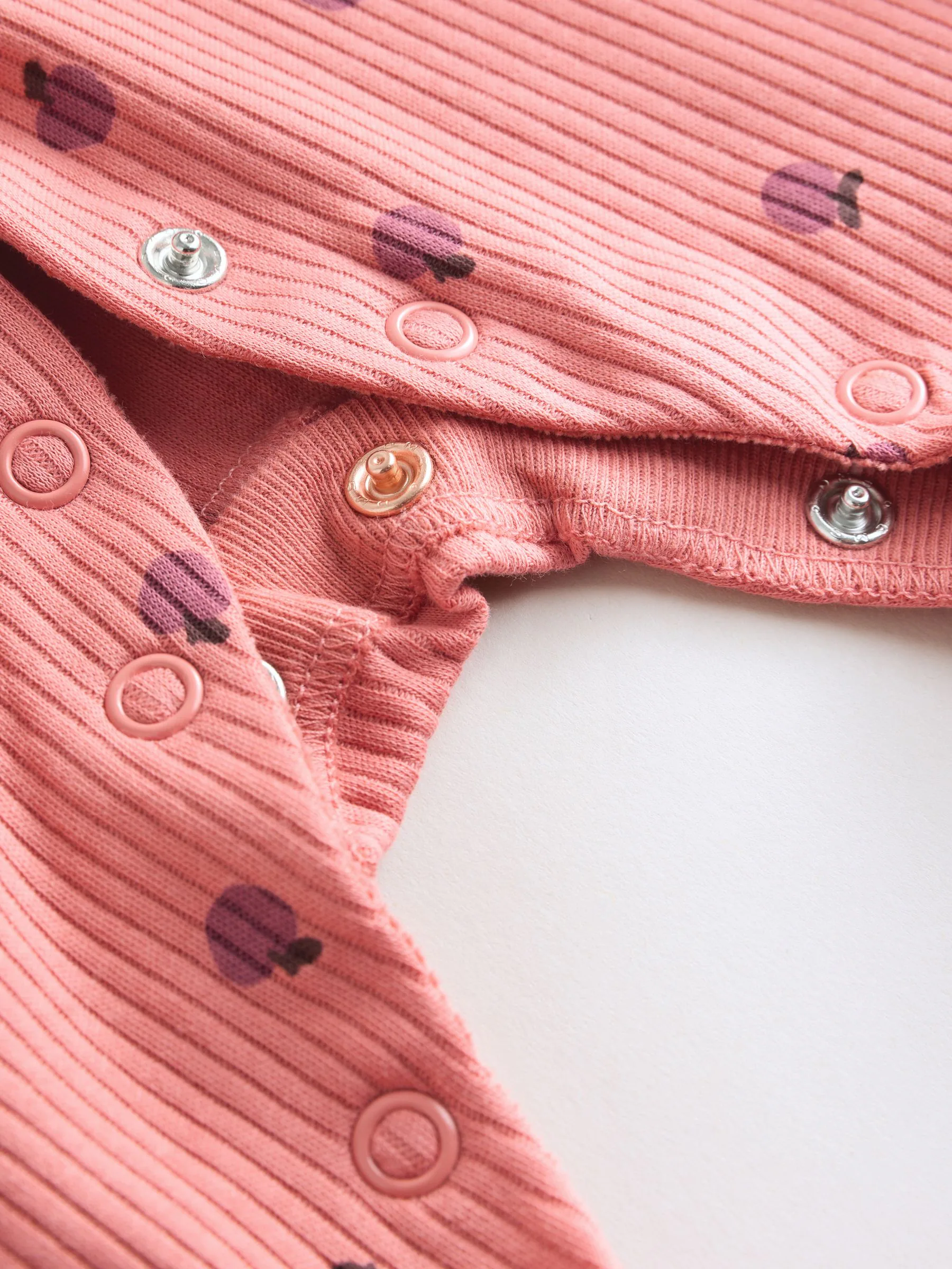 Roze/roestbruin met fijne bloemenprint - Verpakking van 3 babypyjama's met tweewegrits (0-2jr)