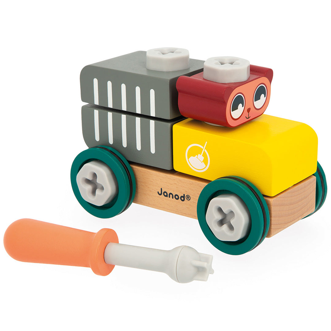 Janod wagen met beer brico'kids