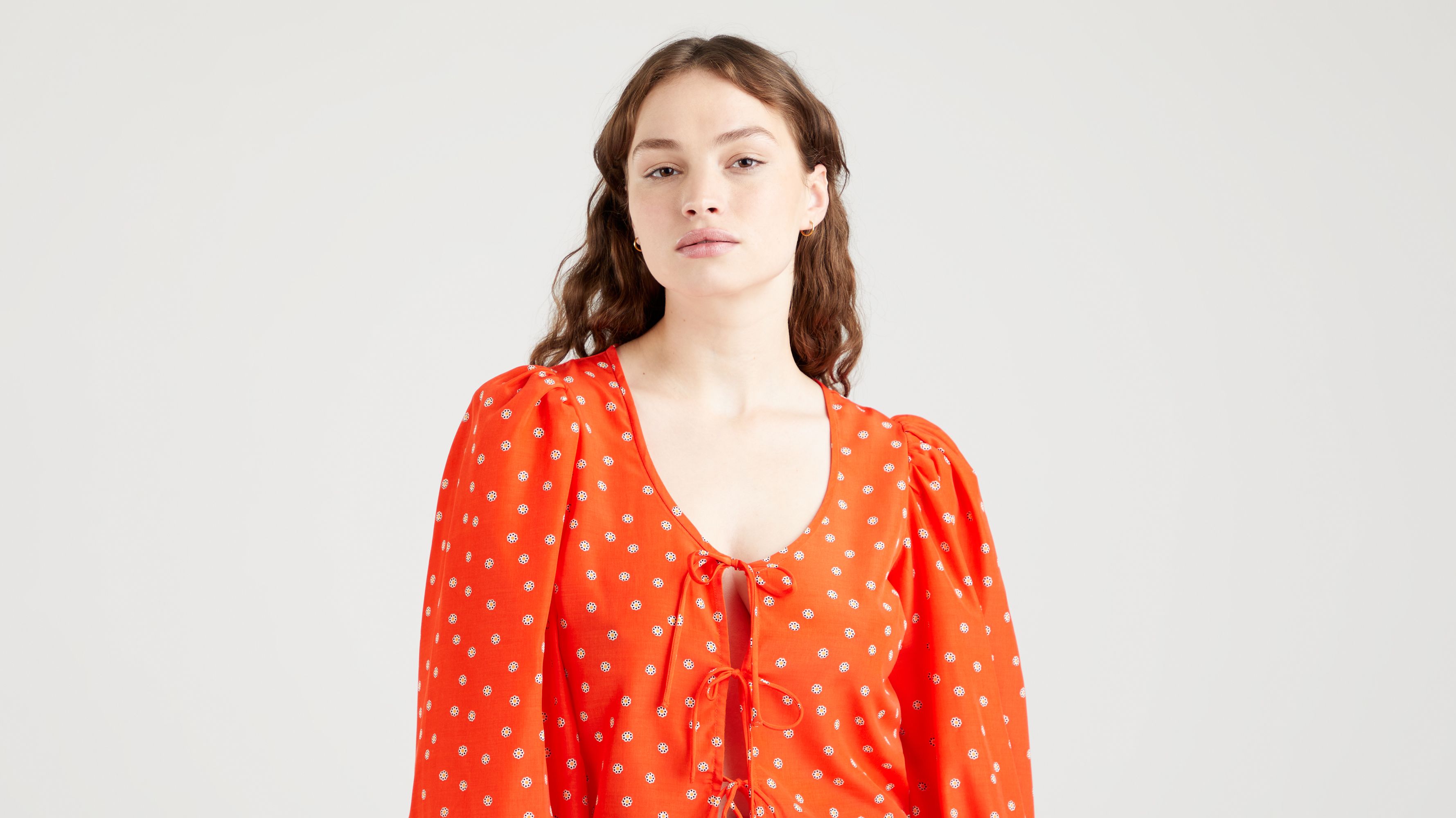 Blouse Fawn Tie - Enamel Orange - Orange