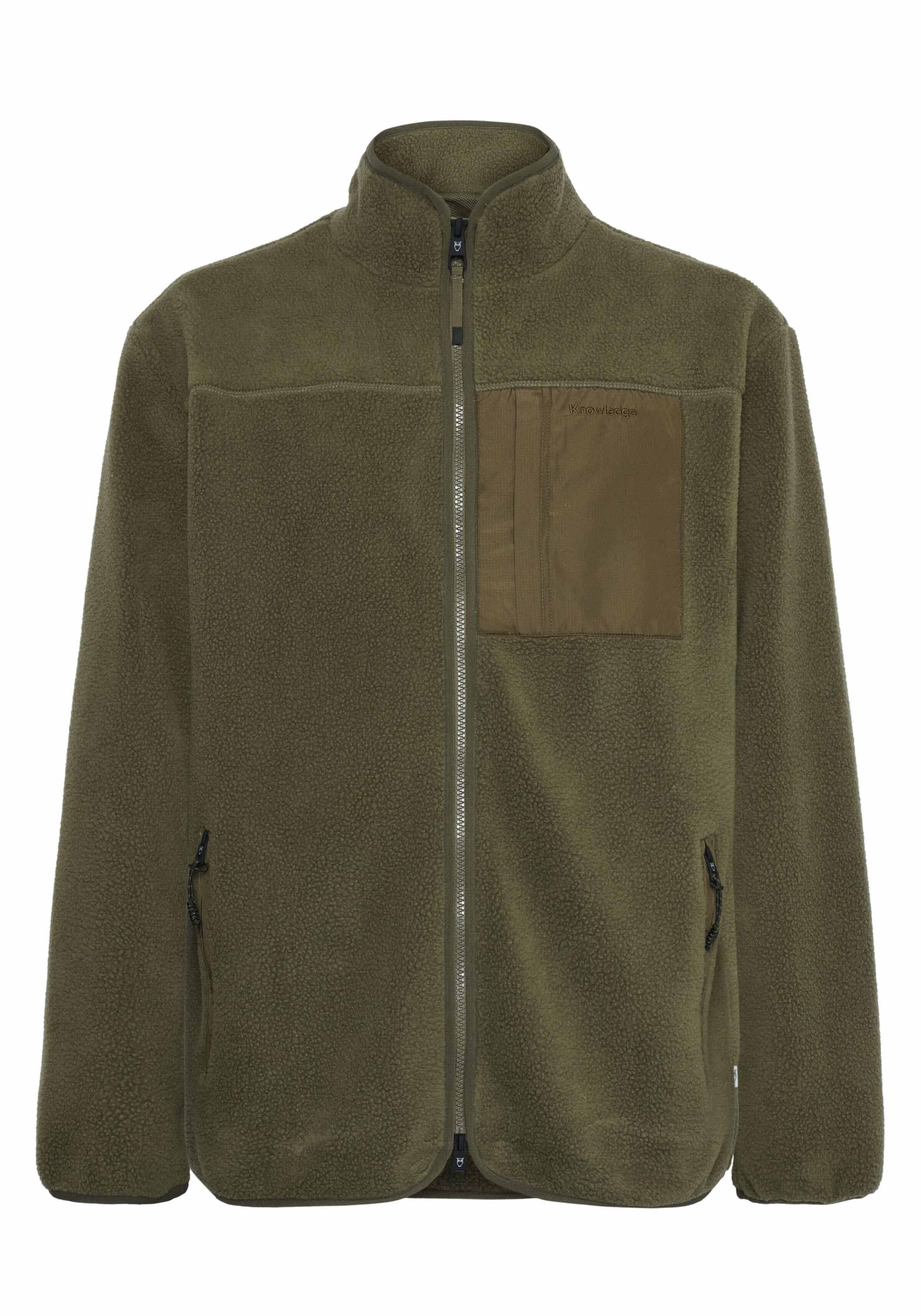 Knowledge Cotton Apparel Fleecejacke Loose Fit Zip Fleece Burned Olive