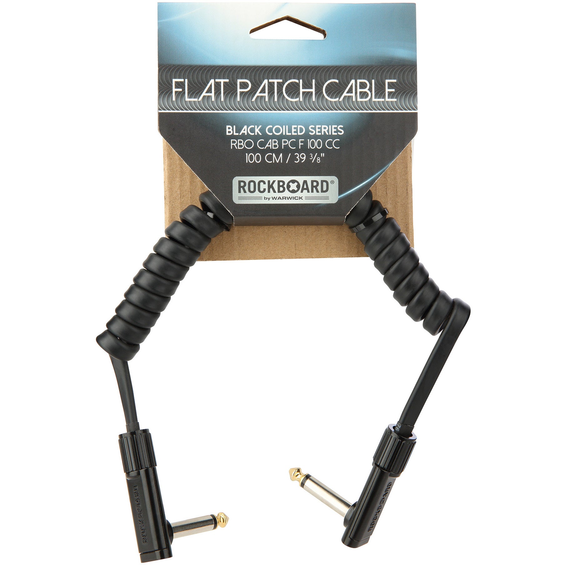 RockBoard Coiled Series Flat Patch Cable zwart 1 m