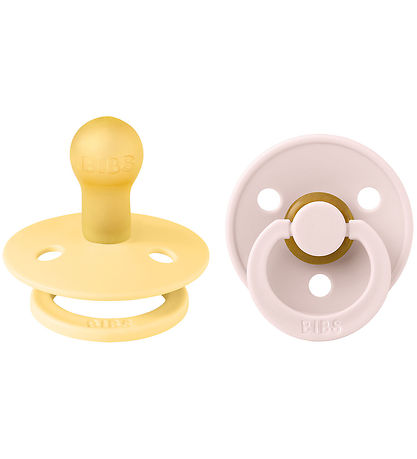 BIBS Colour Schnuller - Gr. 1 - 2er-Pack - Rund - Pale Butter/Pe