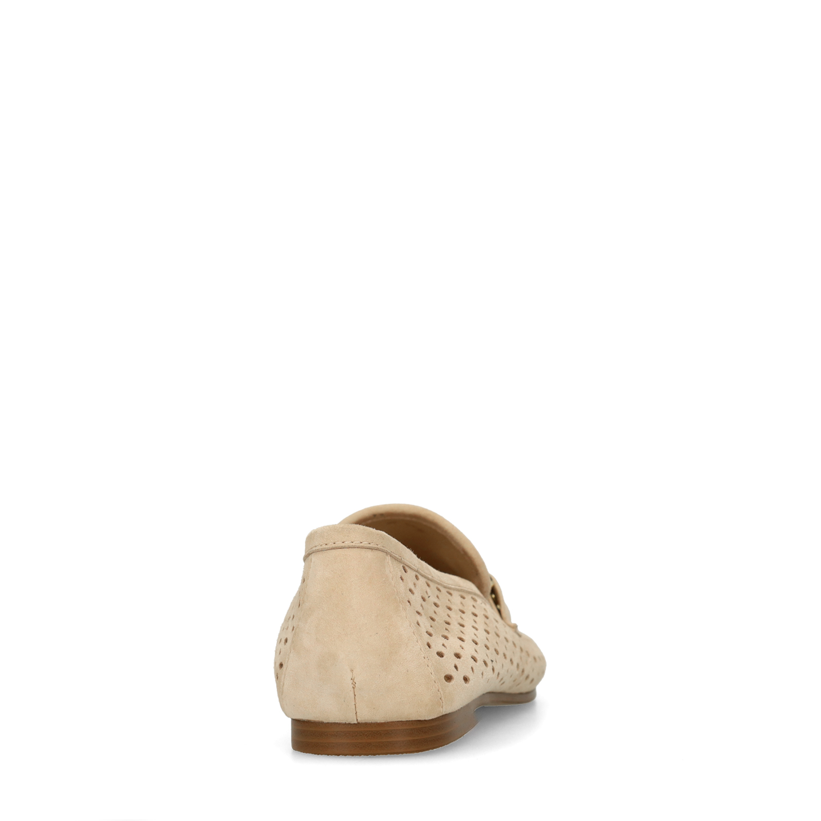 Beige leren loafers met gouden chain
