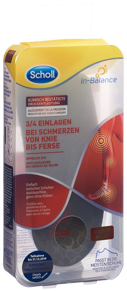 SCHOLL In-Balance 3/4 Einlegesohle<br>2 Stück, 37-39.5, bei Schmerzen von Knie bis Ferse