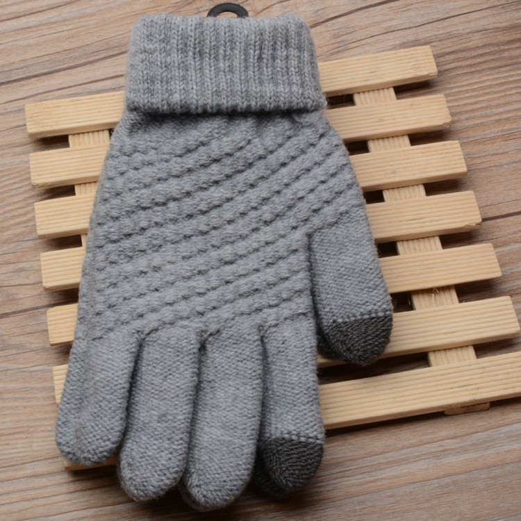 (1 Paar) Kapazitive Touchscreen Handschuhe Damen Accessoire (One Size) für Smartphone / Tablet - Grau