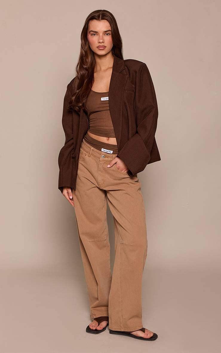 Chocolat Short Court En Coton Transparent Avec Détail D'étiquette