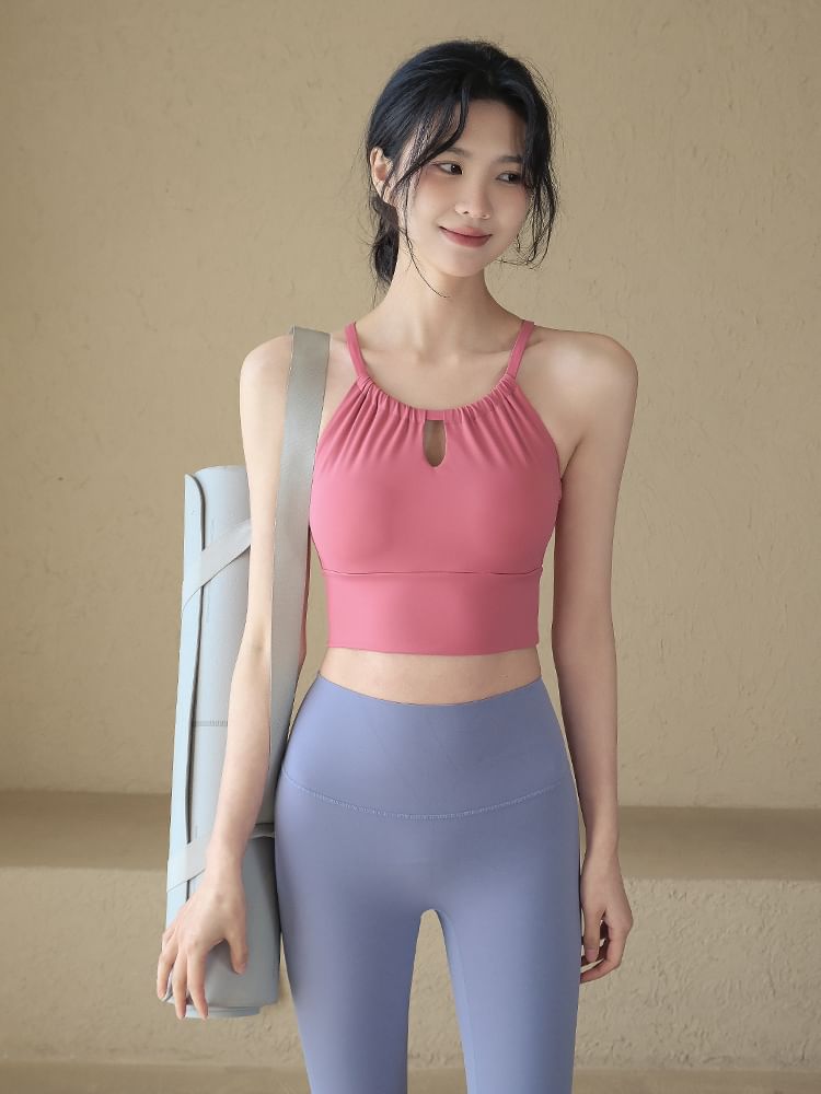 Claduodoe - Sport Plain Crop Camisole Top