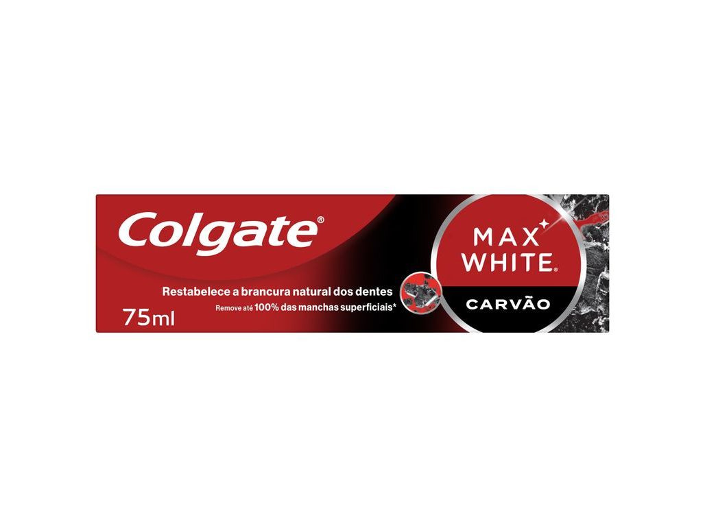 PASTA DE DENTES BRANQUEADORA MAX WHITE CARVÃO COLGATE 75ML