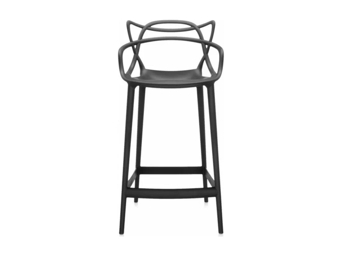 Tabouret moderne avec accoudoirs blanc Beliano 66cm