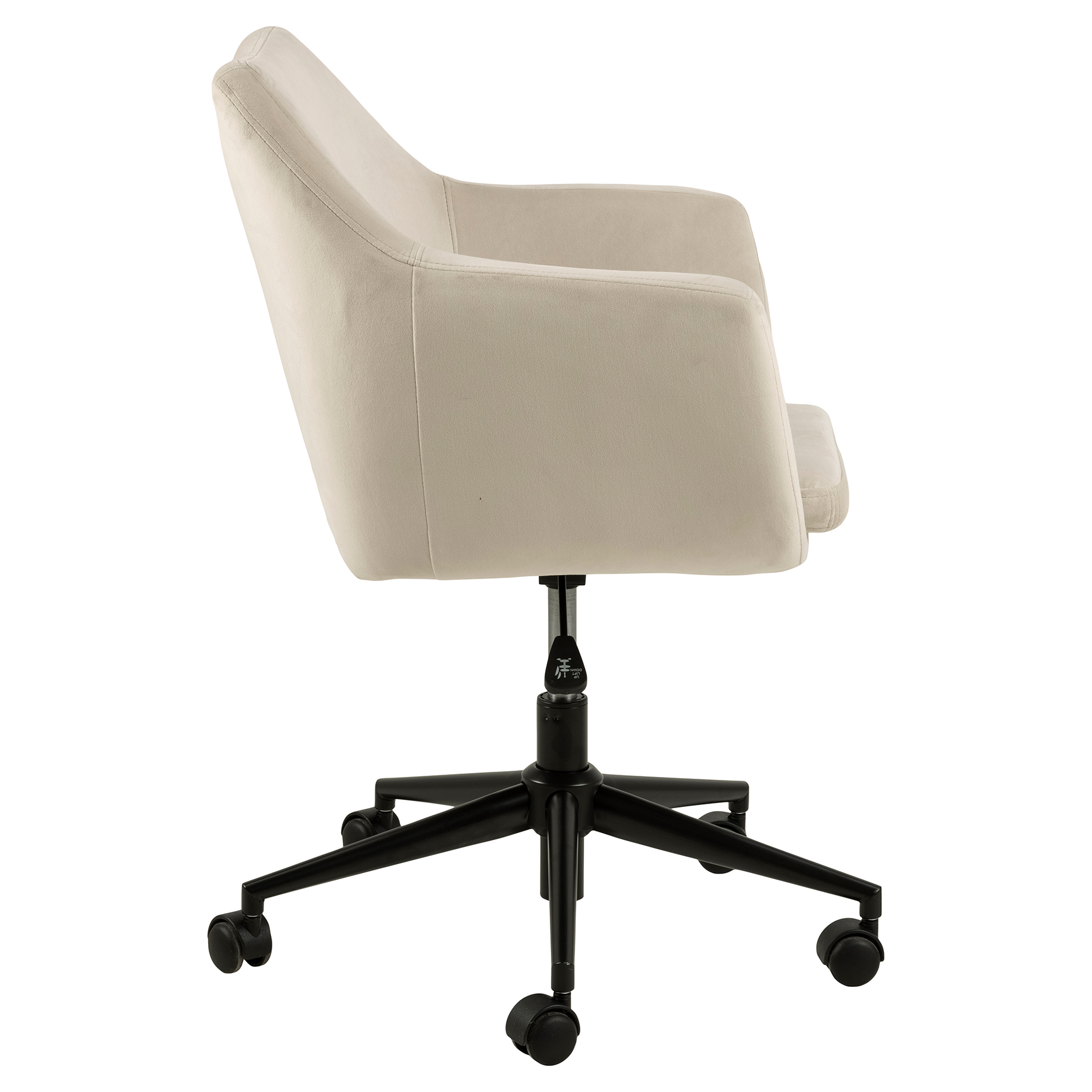 Schreibtischstuhl NORA - beige - Velours - höhenverstellbar