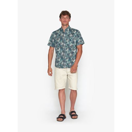 Signal Gunnar Leave Print Skjorte, Atlantic Green, XXL