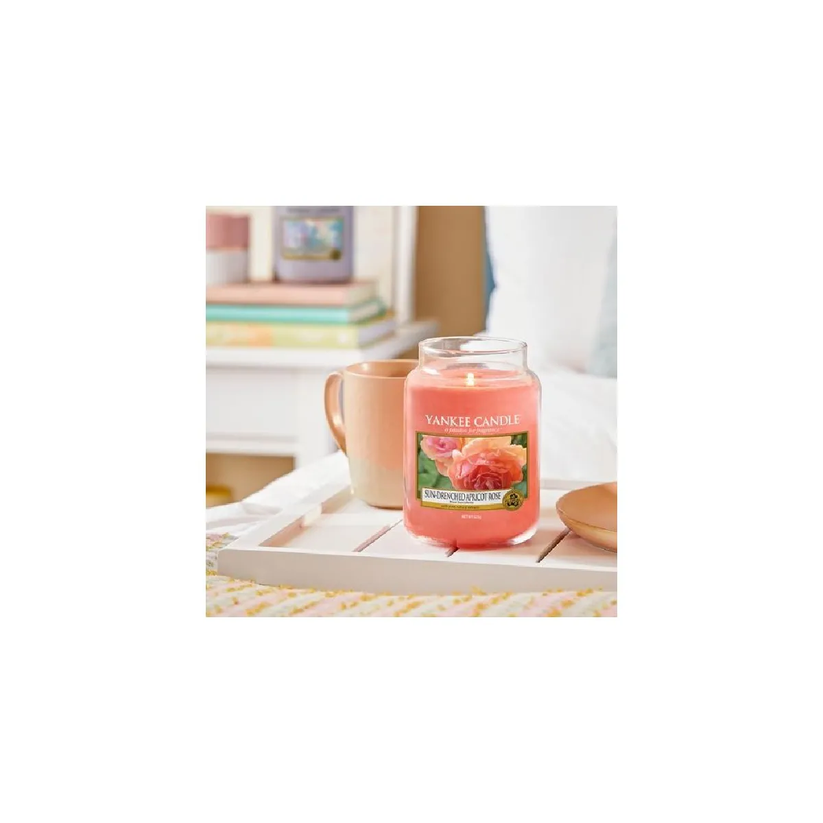 Bougie Jarre Verre Senteur Rose et Abricot - Yankee Candle
