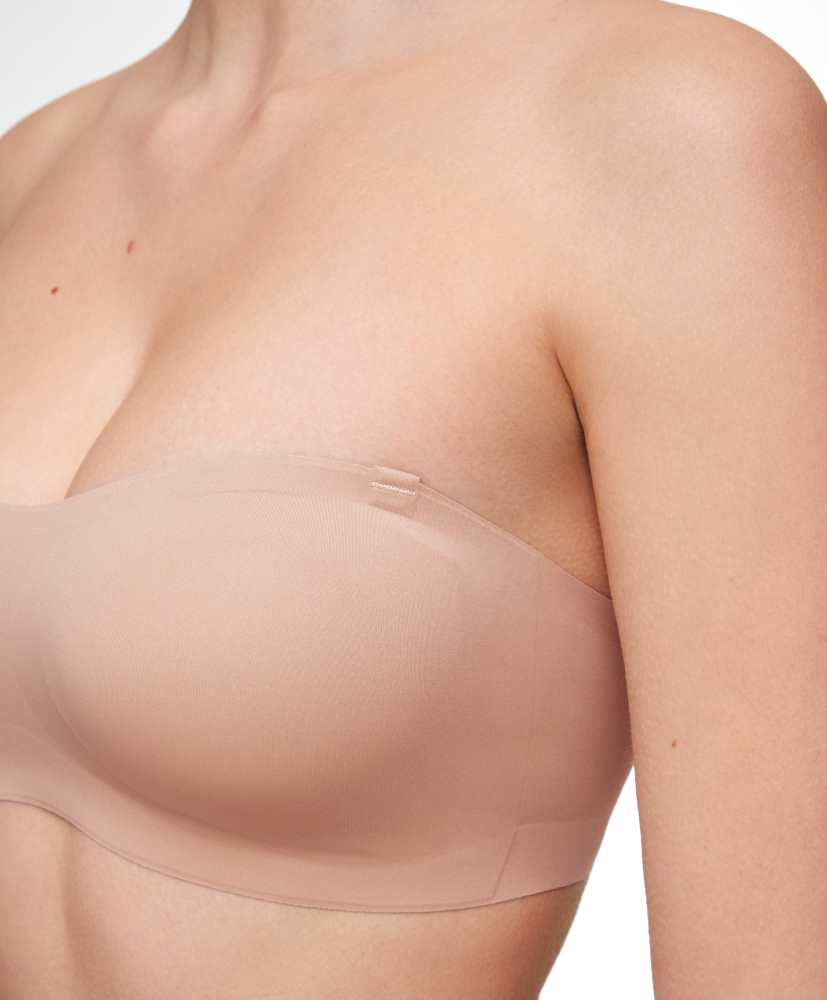 Sutiã bandeau invisível com alças removíveis, poliamida