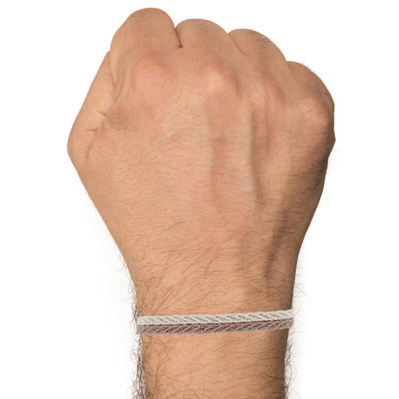 Cruciani Bracelet Homme Dentelle Prospérité Bicolore Marron et Beige