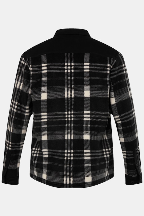 Men+ Karo-Fleeceovershirt, Langarm, Kentkragen, bis 8 XL