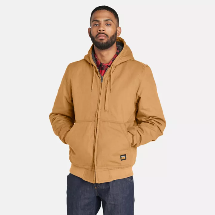 Veste en toile doublée de polaire Timberland PRO Gritman pour homme en jaune foncé