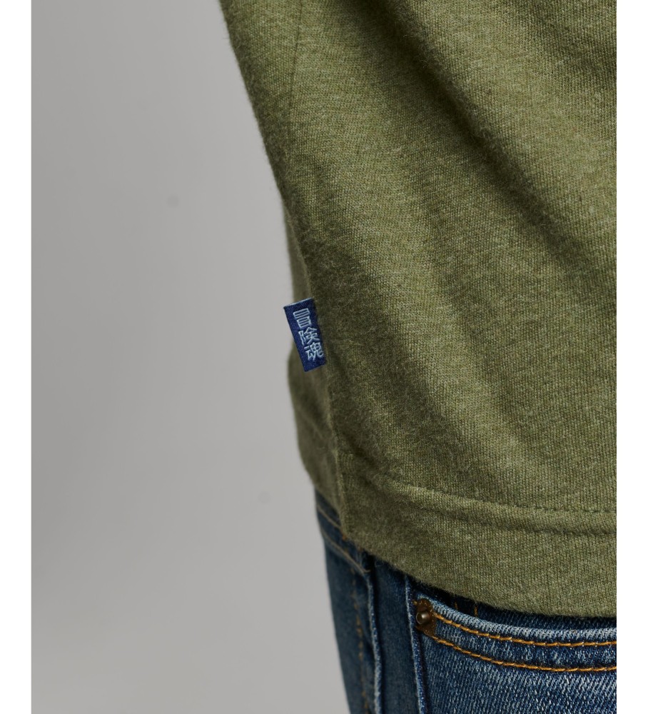 Camiseta Superdry Verde com Logo Vintage Bordado em Algodão Orgânico