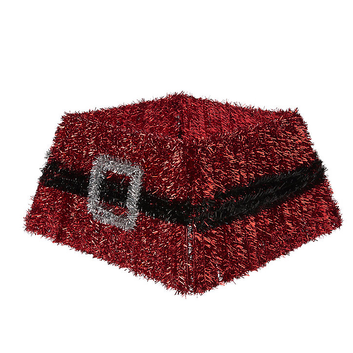 Couvre-pied pour sapin ceinture de père Noël 35 x 50 x h.28 cm