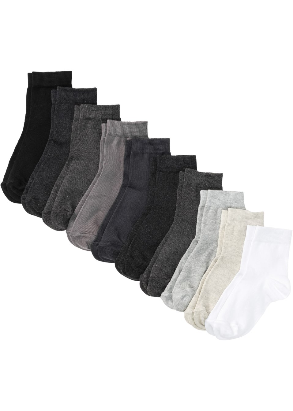 Lot de 10 paires de chaussettes courtes basiques avec coton