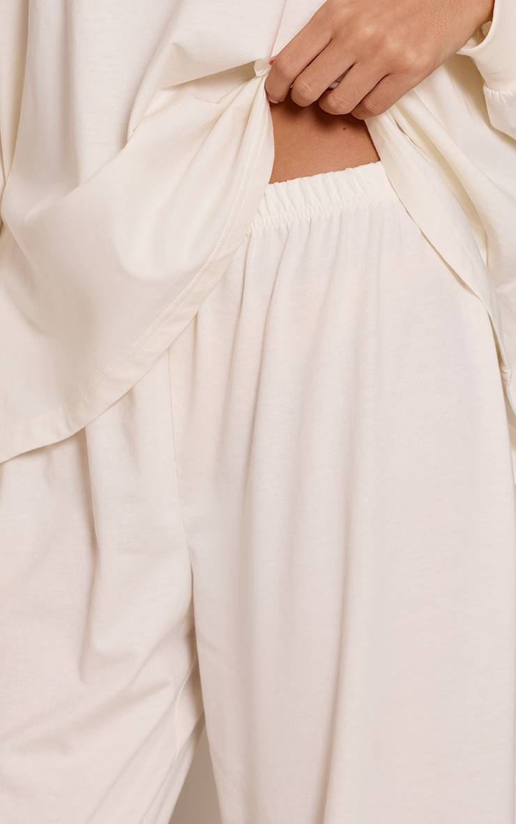 Crème Pantalon De Pyjama À Jambes Larges