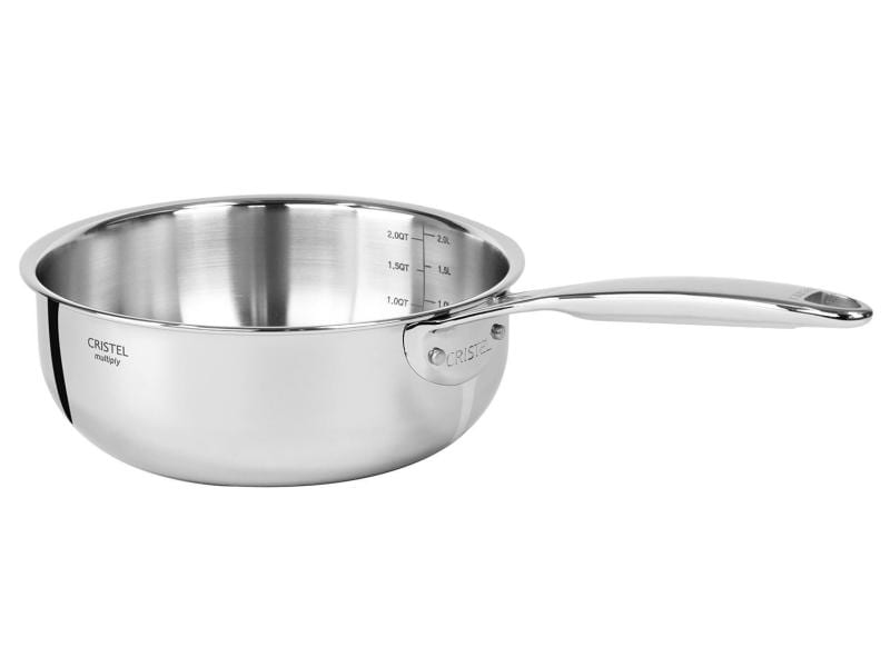 Cristel Stieltopf Castel'Pro 20 cm Edelstahl Kasserolle mit Griffstiel