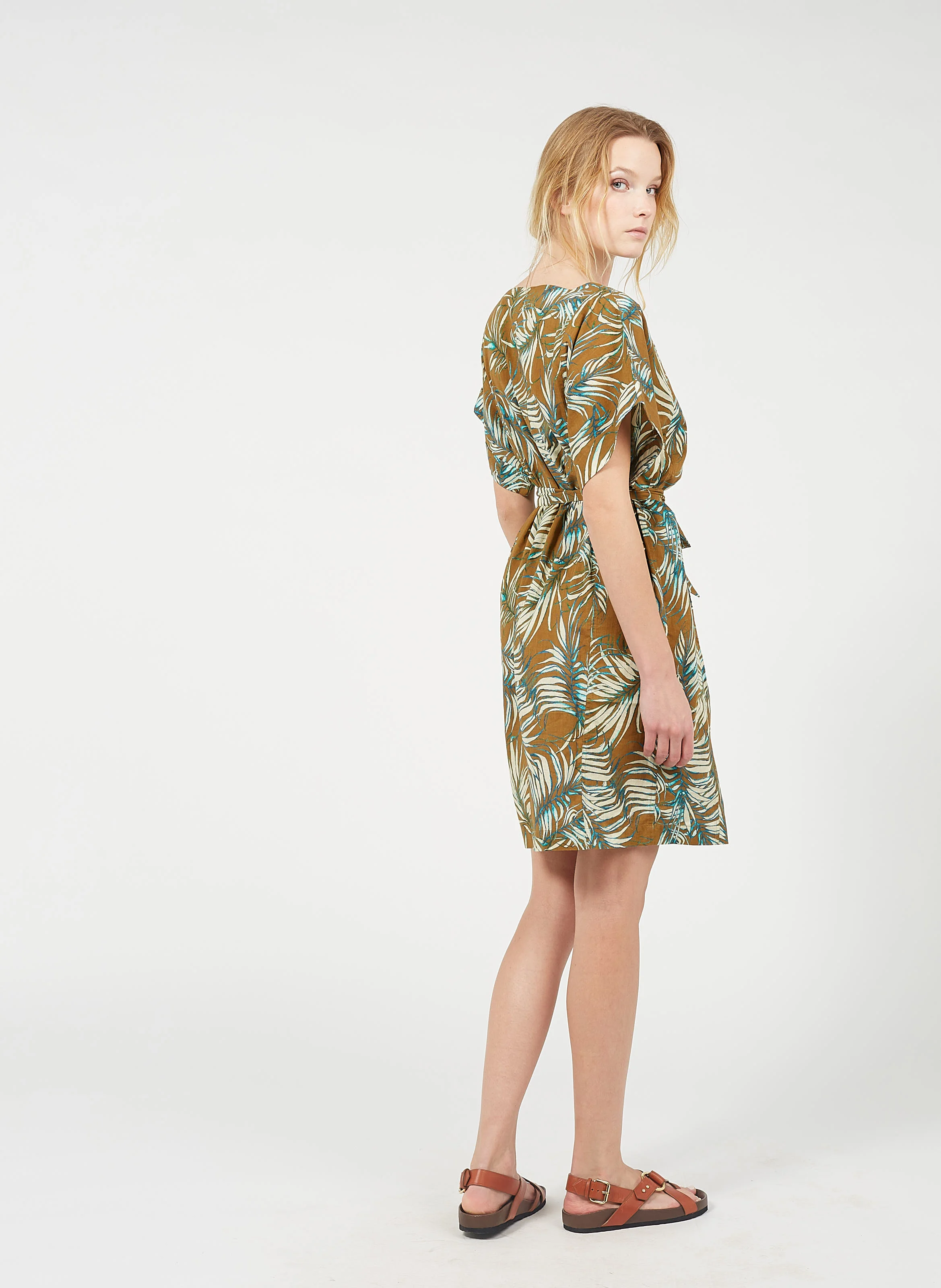 MEXICO - Sandales plates en cuir | Marron