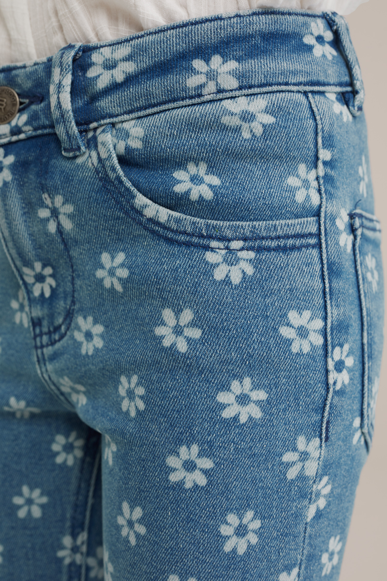 Meisjes flared jeans met dessin Blue Ridge Lichtblauw