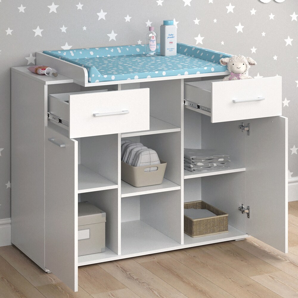 Vicco Wickelkommode Wickeltisch Wickelregal Leonie mit Wickelaufsatz Babyregal