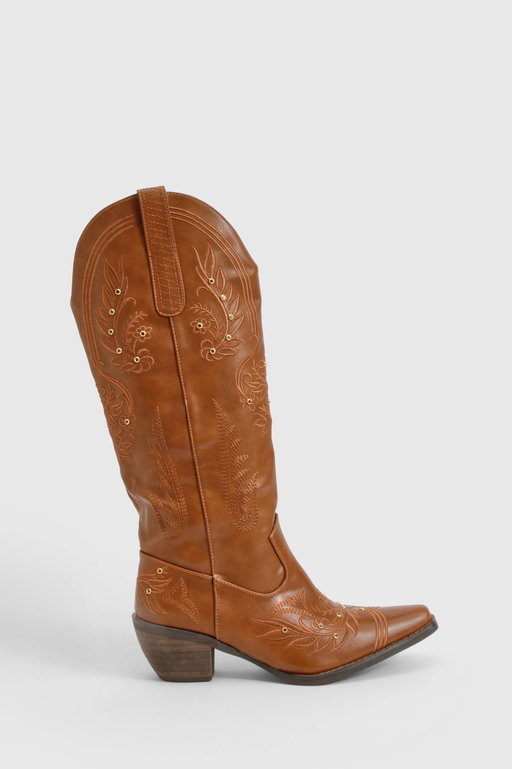 boohoo Bottes de cow-boy western montantes brodées