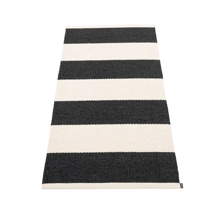 Pappelina - Bob Teppich, 70 x 150 cm, black / vanilla