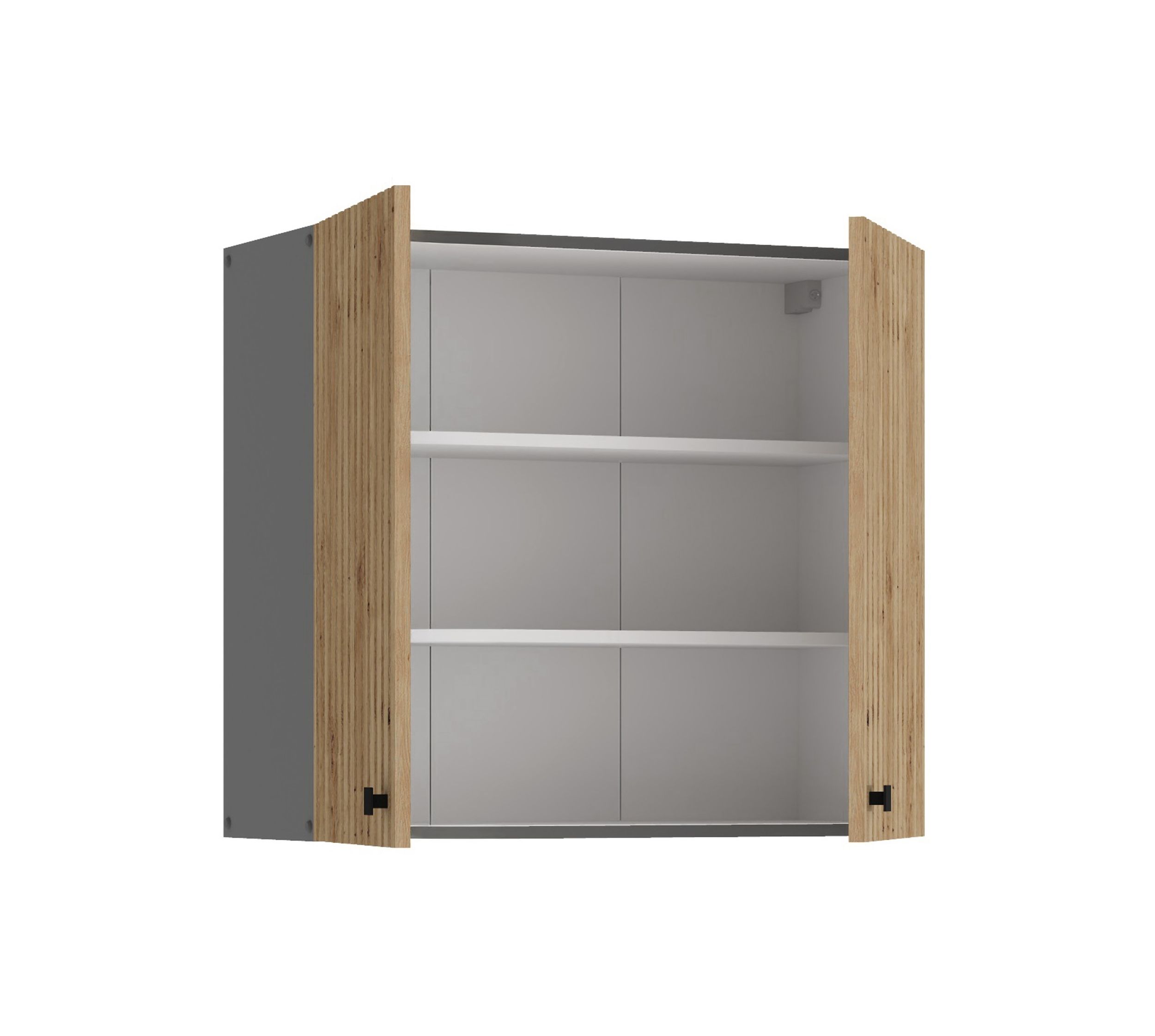 Küche AVA Artisan Hängeschrank 80 cm Lamellenoptik Küchenzeile Einbauküche