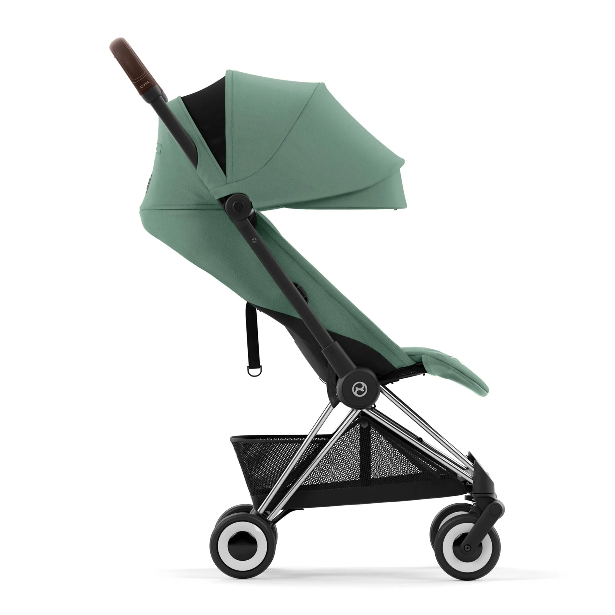Cybex Poussette Coya - Cadre chromé avec siège vert feuillage