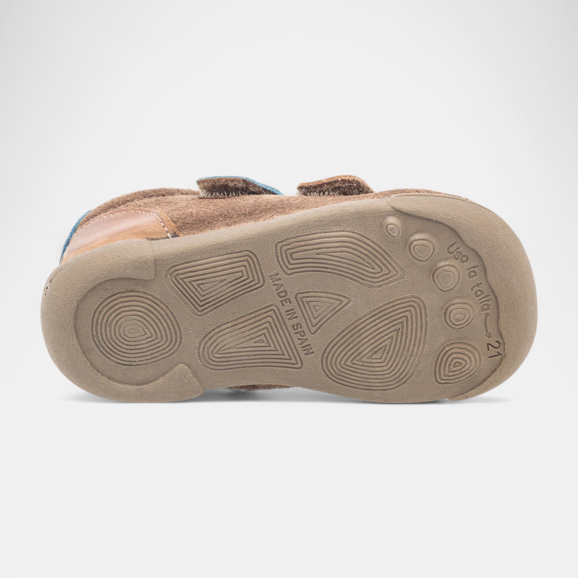 Baskets hautes Bébé garçon en cuir cognac