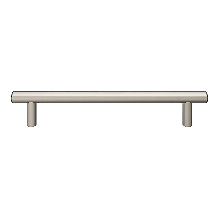 Poignée de meuble en T GoodHome Dizel acier effet nickel satin gris l.200mm x l.12mm x H. 35mm entraxe 160mm