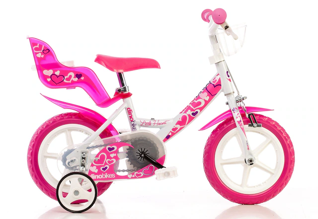 Dino Kinderfahrrad »Mädchenfahrrad 12 Zoll« 1 Gang mit Stützrädern, Korb und Puppensitz