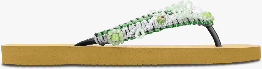 UZURII oker uzurii teenslippers macrame green blossom