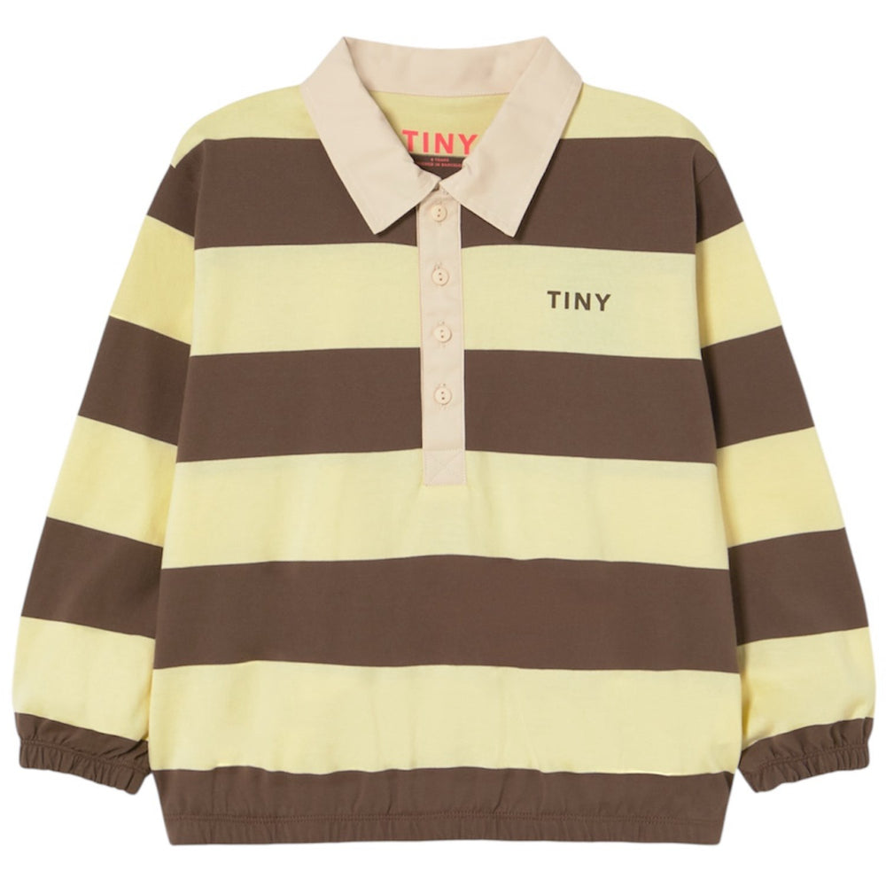 Køb TinyCottons Dusty Yellow Stripes Polo Sleeve T-Shirt